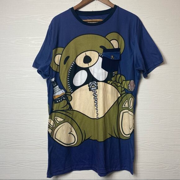 Entree LS men’s Tshirt with bear and Jack Daniels Large streetwear - Picture 2 of 8